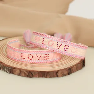 Wholesale Sequin Letter Creative Woven Bracelet