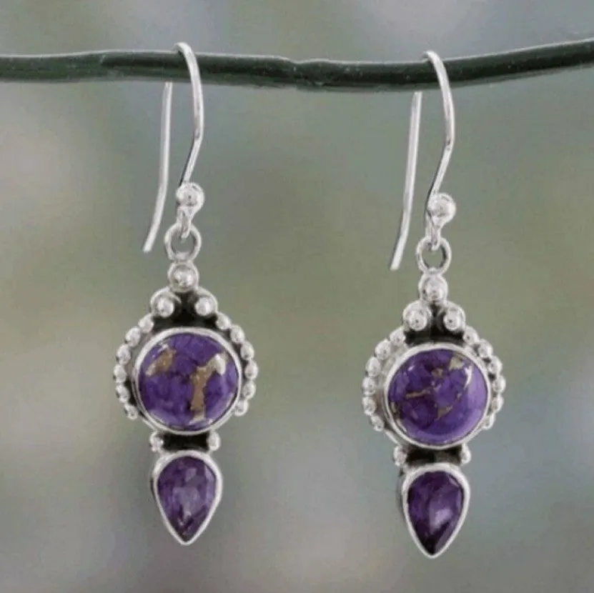 Wholesale Set with Sea Blue Topaz Rotating Water Drop Pear Shaped Earrings