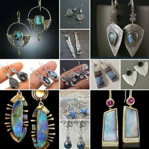 Wholesale Set with Sea Blue Topaz Rotating Water Drop Pear Shaped Earrings