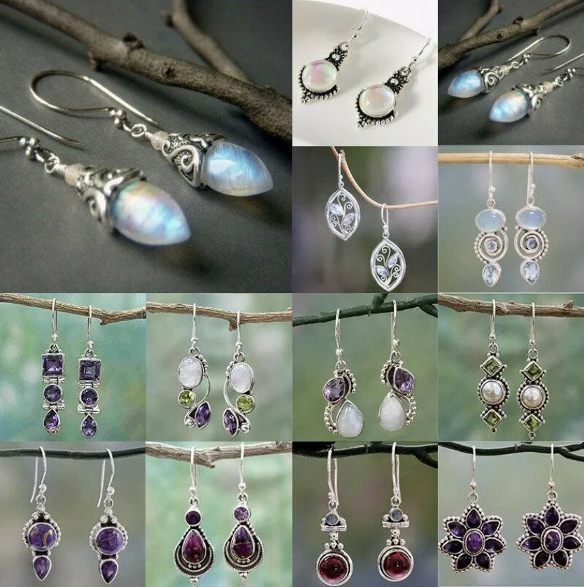 Wholesale Set with Sea Blue Topaz Rotating Water Drop Pear Shaped Earrings