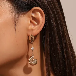 Wholesale Shell Alloy Pearl Earrings