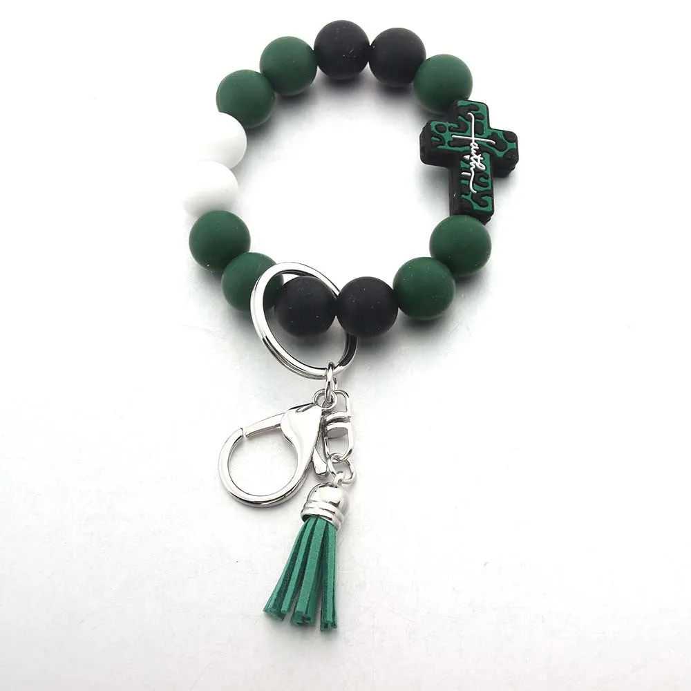 Wholesale Silicone Bead Bracelet Keychain Bracele Accessories