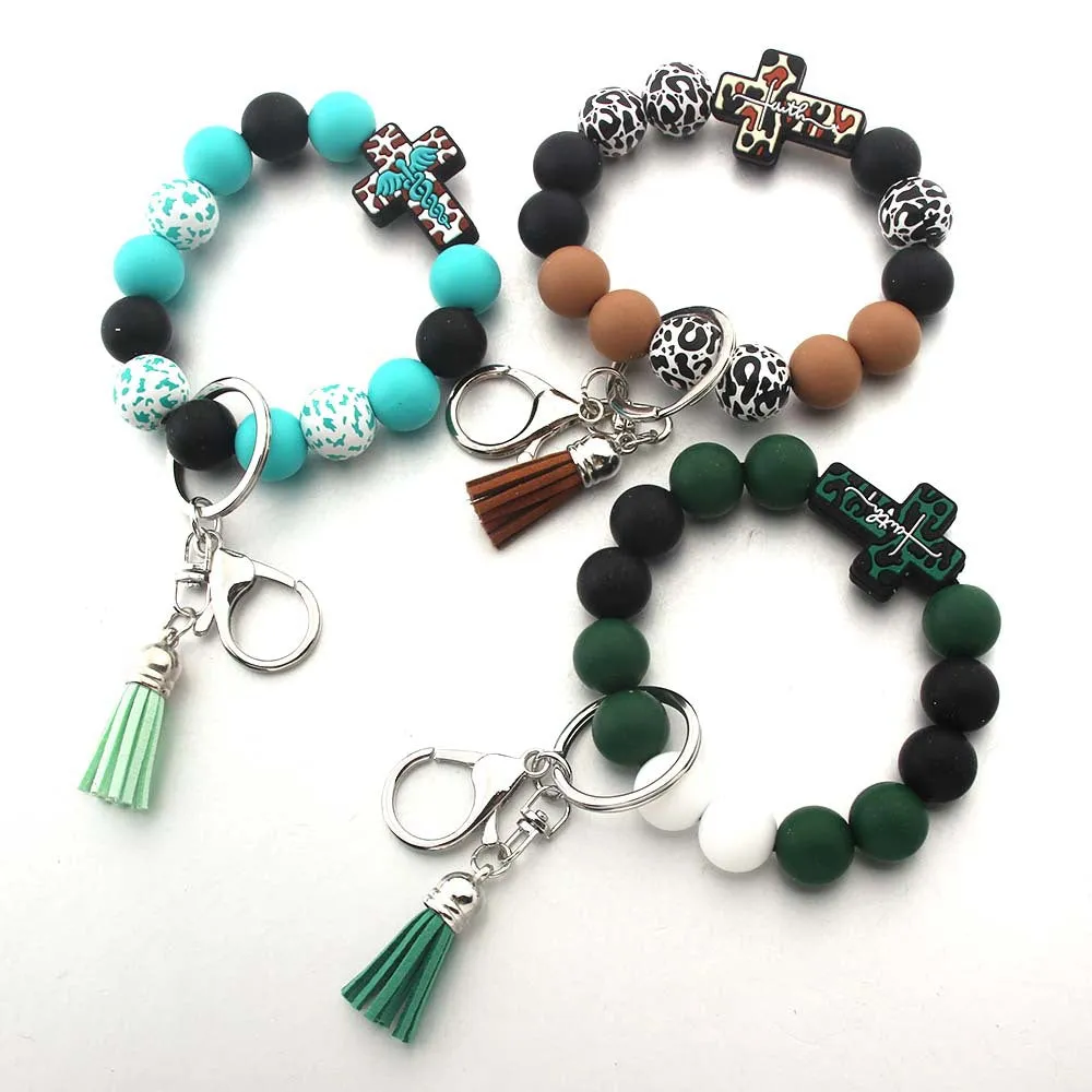 Wholesale Silicone Bead Bracelet Keychain Bracele Accessories