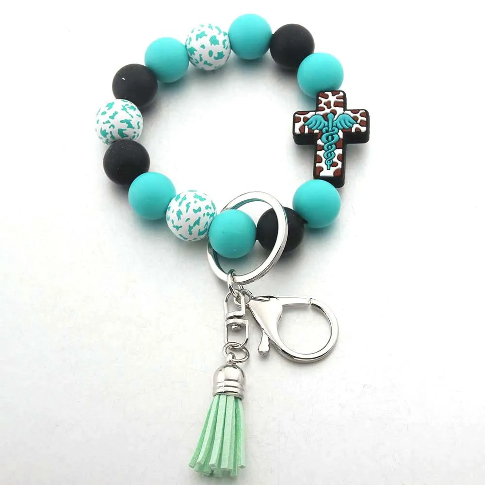 Wholesale Silicone Bead Bracelet Keychain Bracele Accessories