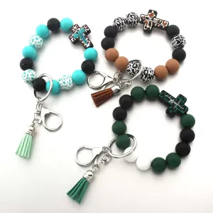 Wholesale Silicone Bead Bracelet Keychain Bracele Accessories