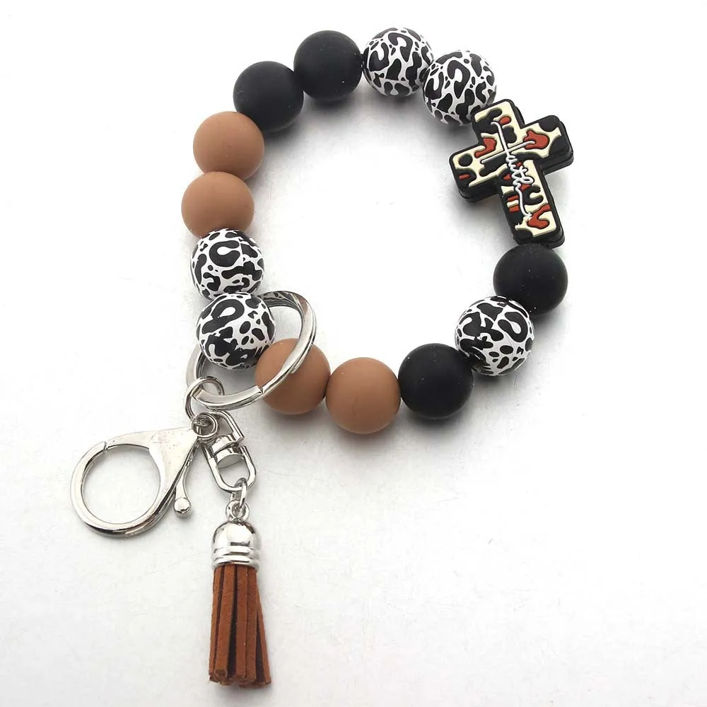 Wholesale Silicone Bead Bracelet Keychain Bracele Accessories