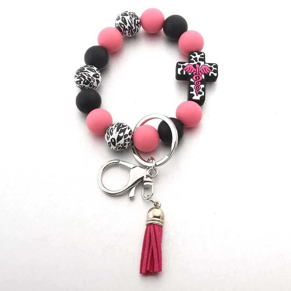 Wholesale Silicone Bead Bracelet Keychain Bracele Accessories
