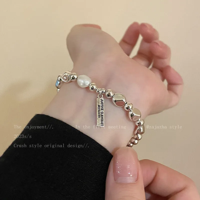 Wholesale Silver baroque pearl bracelet