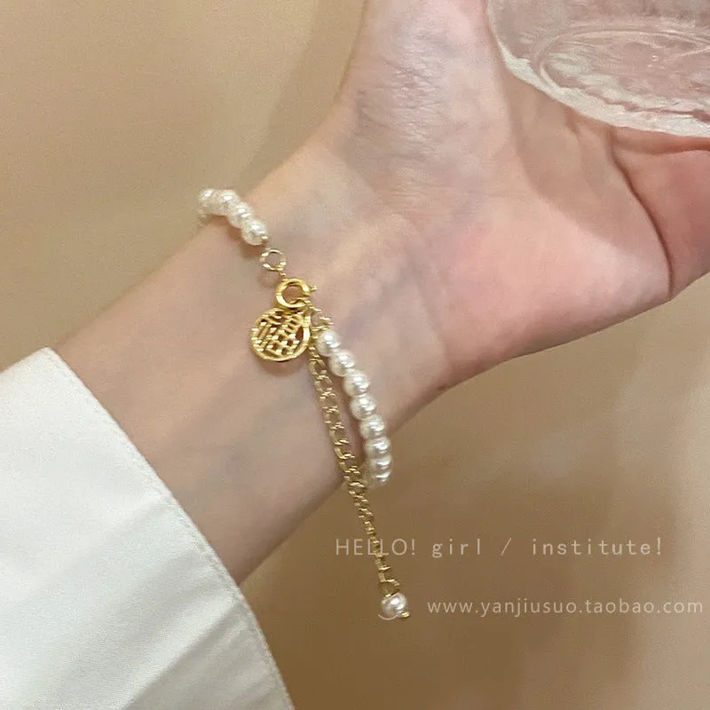 Wholesale Silver baroque pearl bracelet