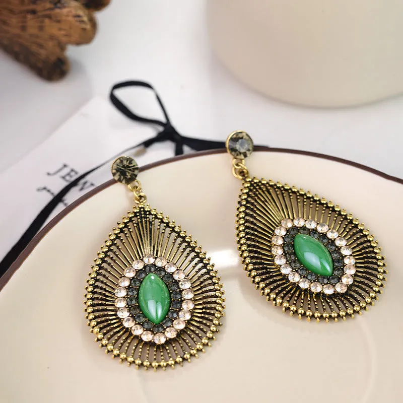 Wholesale Silver Needle Diamond Hollow Drop Earrings