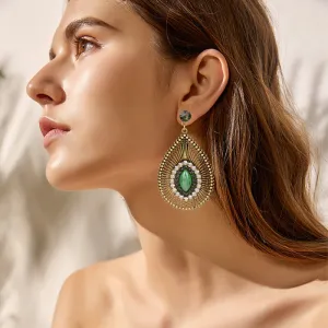 Wholesale Silver Needle Diamond Hollow Drop Earrings