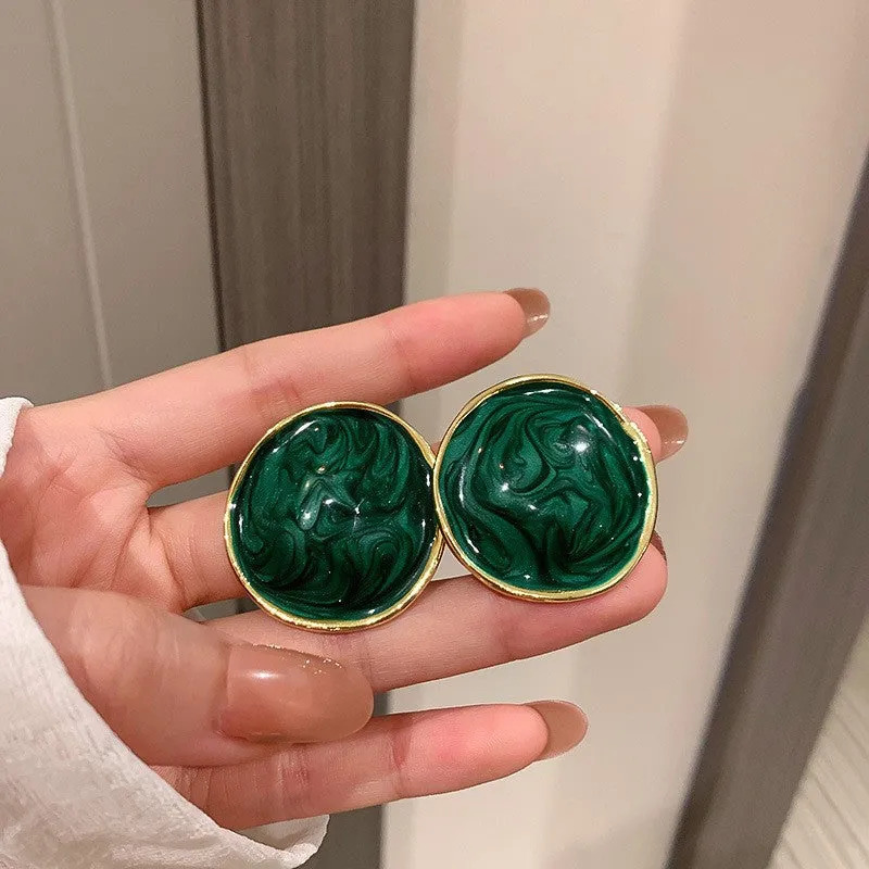 Wholesale Silver Pin Drip Flower Circle Vintage Earrings Metal