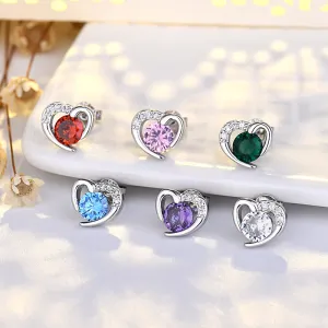 Wholesale Silver Pin Heart Copper Earrings