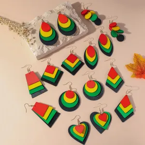 Wholesale Simple Fashion Wood Geometric Earrings