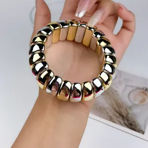 Wholesale simple spiral pattern snake oval beaded stitching bracelet