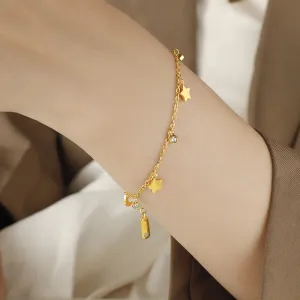 Wholesale Simple star and moon bracelet
