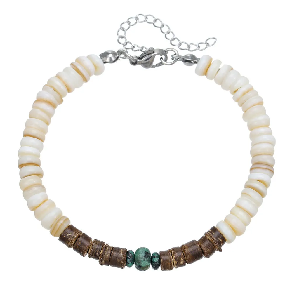 Wholesale simple turquoise wooden bead bracelet