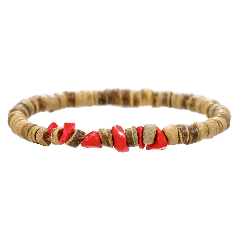 Wholesale simple turquoise wooden bead bracelet
