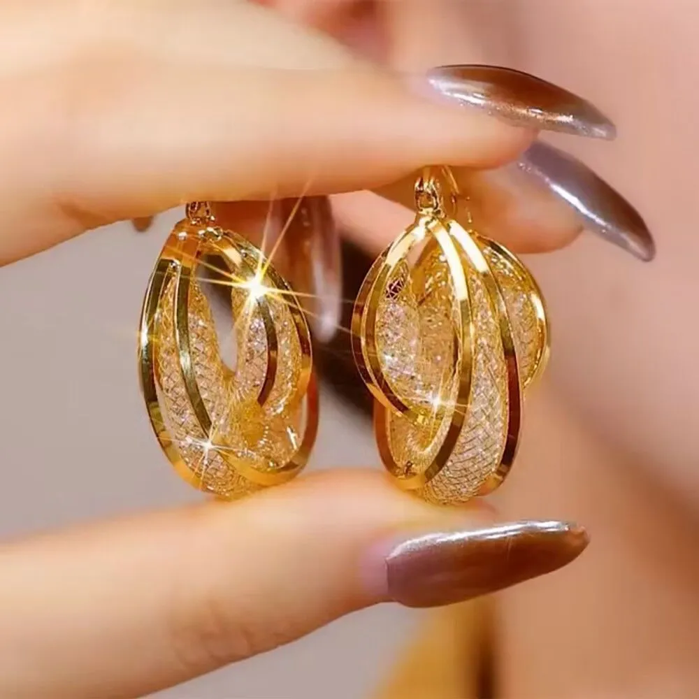 Wholesale Simple Zircon Ear Buckle Earrings