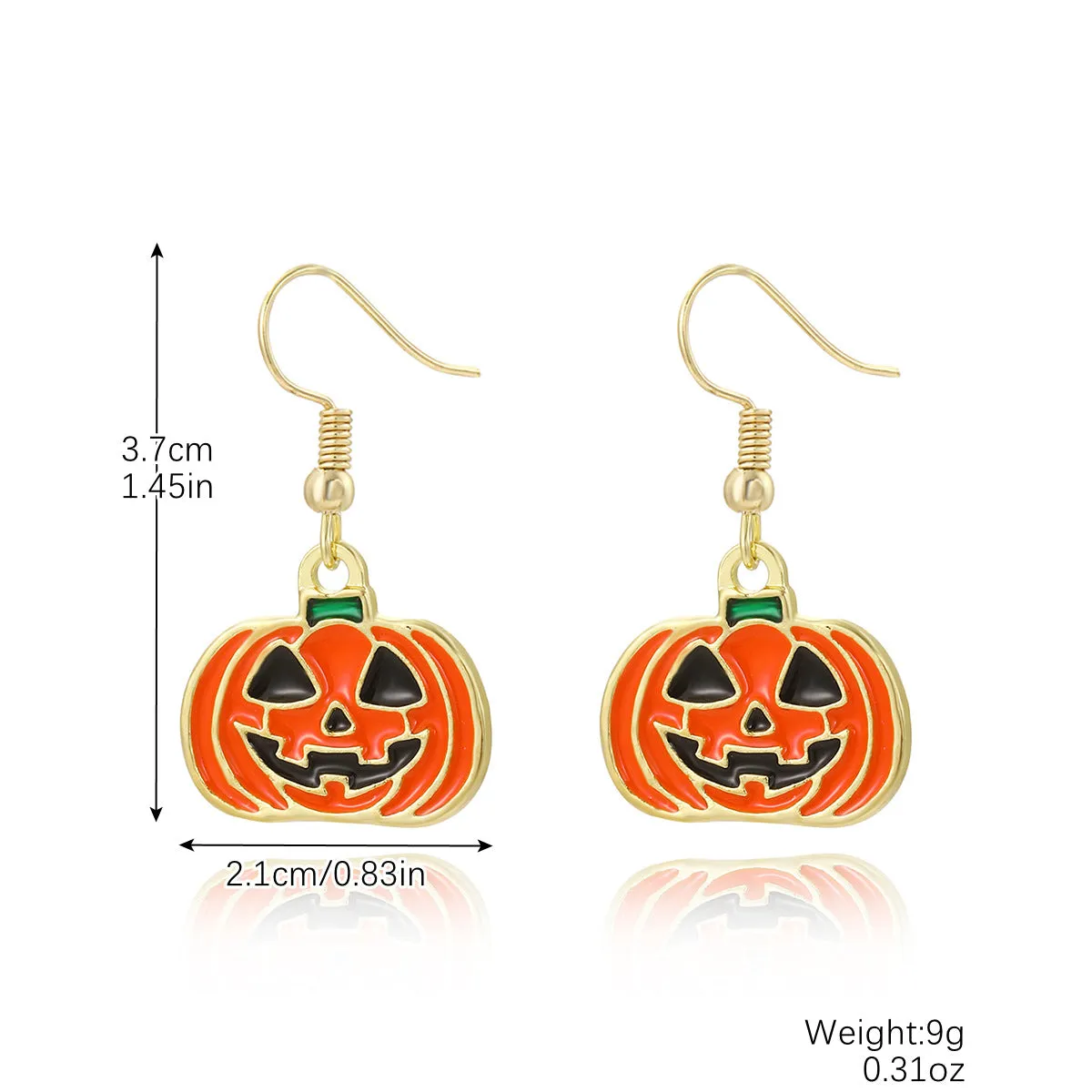 Wholesale Skull Dark Diamond Alloy Pumpkin Spider Halloween Earrings