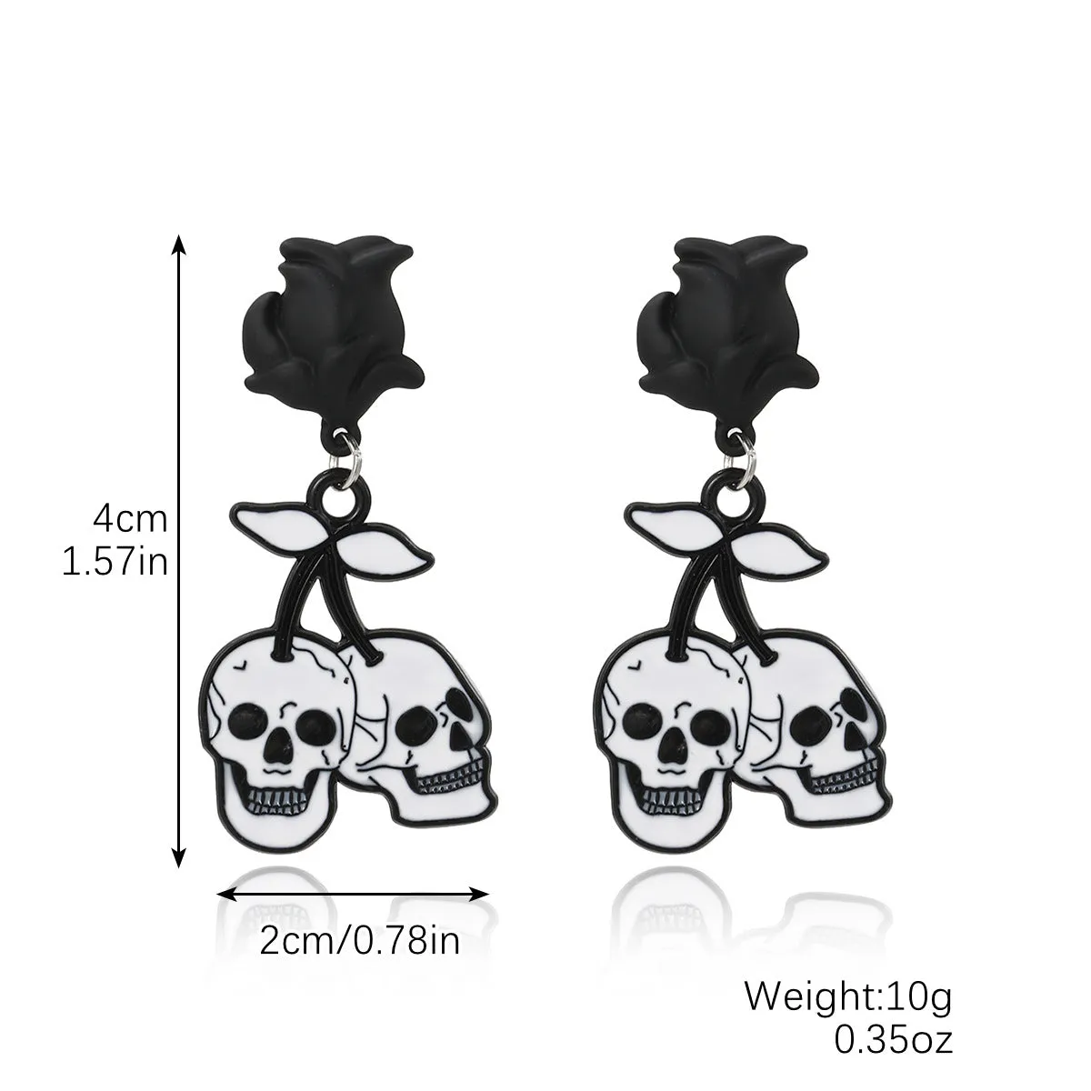 Wholesale Skull Dark Diamond Alloy Pumpkin Spider Halloween Earrings