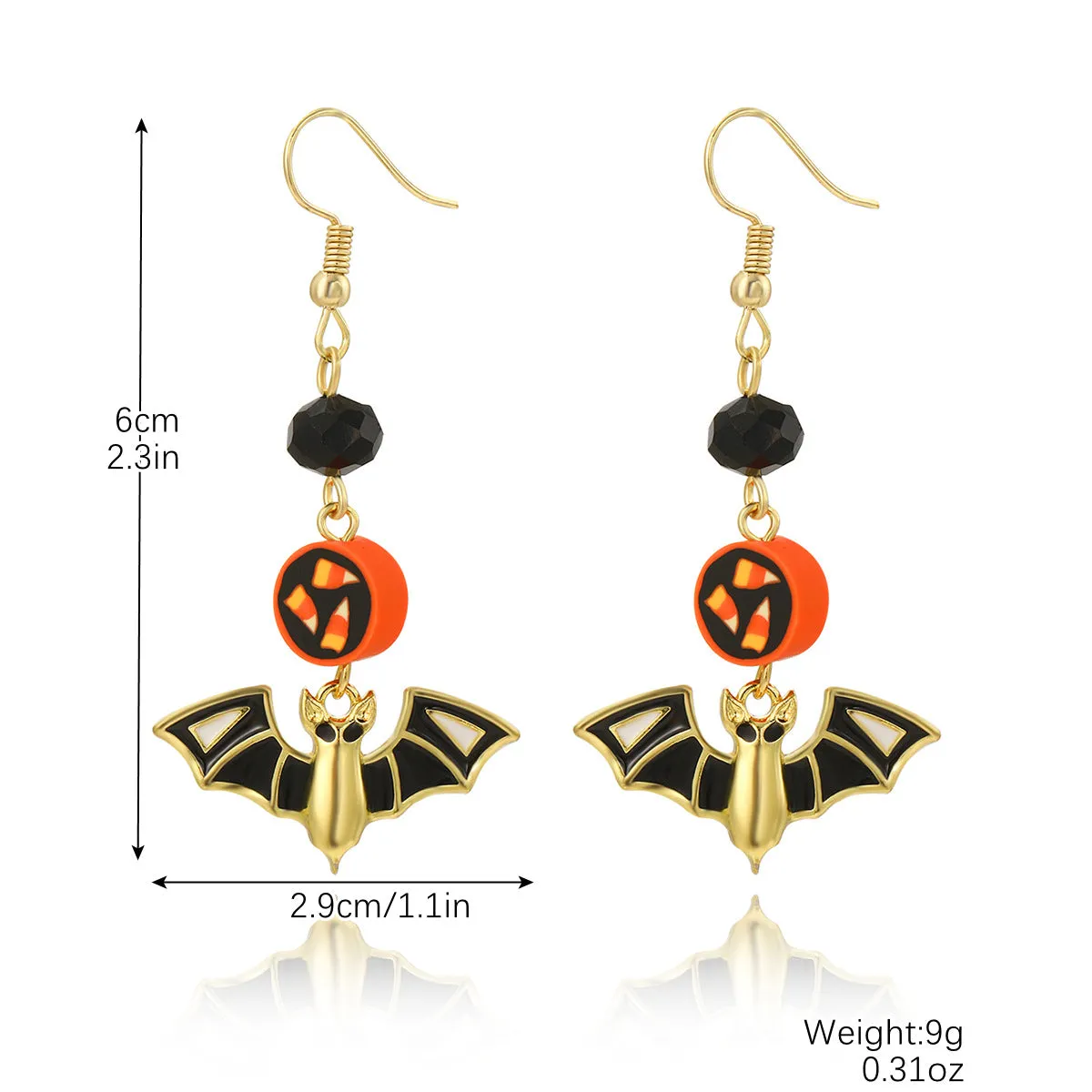 Wholesale Skull Dark Diamond Alloy Pumpkin Spider Halloween Earrings