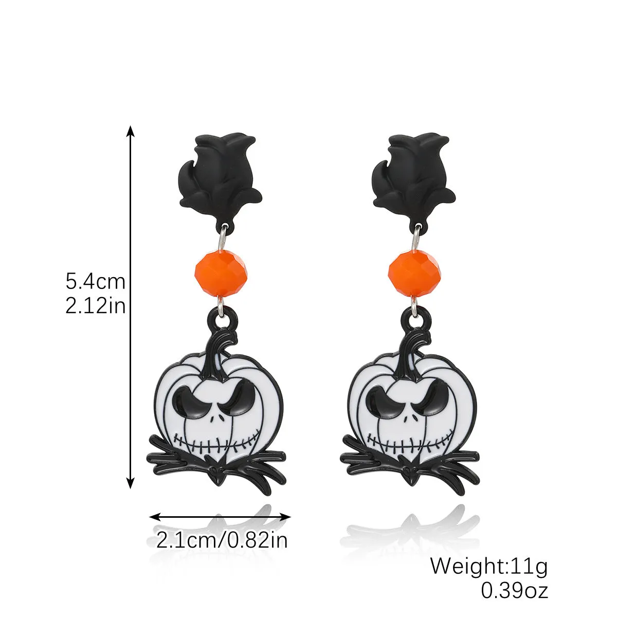 Wholesale Skull Dark Diamond Alloy Pumpkin Spider Halloween Earrings