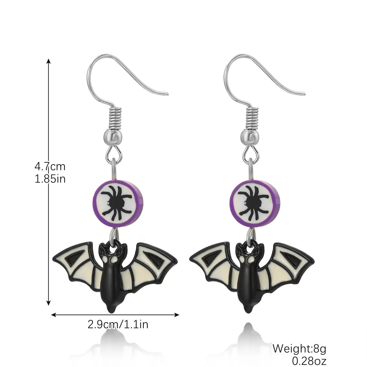 Wholesale Skull Dark Diamond Alloy Pumpkin Spider Halloween Earrings