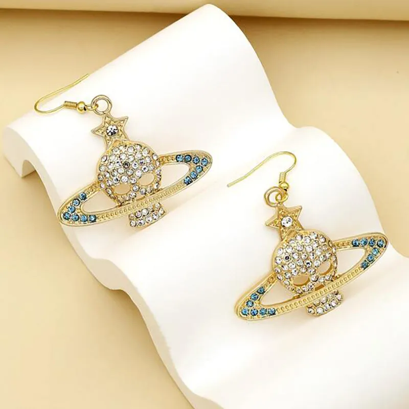 Wholesale Skull Hollow Diamond Earrings