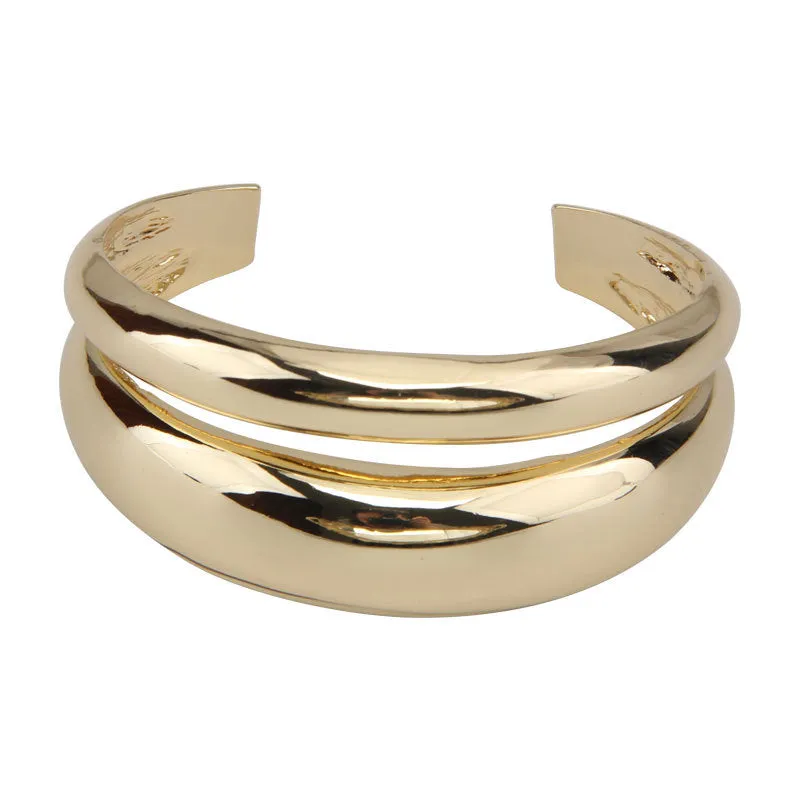 Wholesale Small irregular metal glossy open Bracelet cold style high-end light luxury personality wide version Bracelet