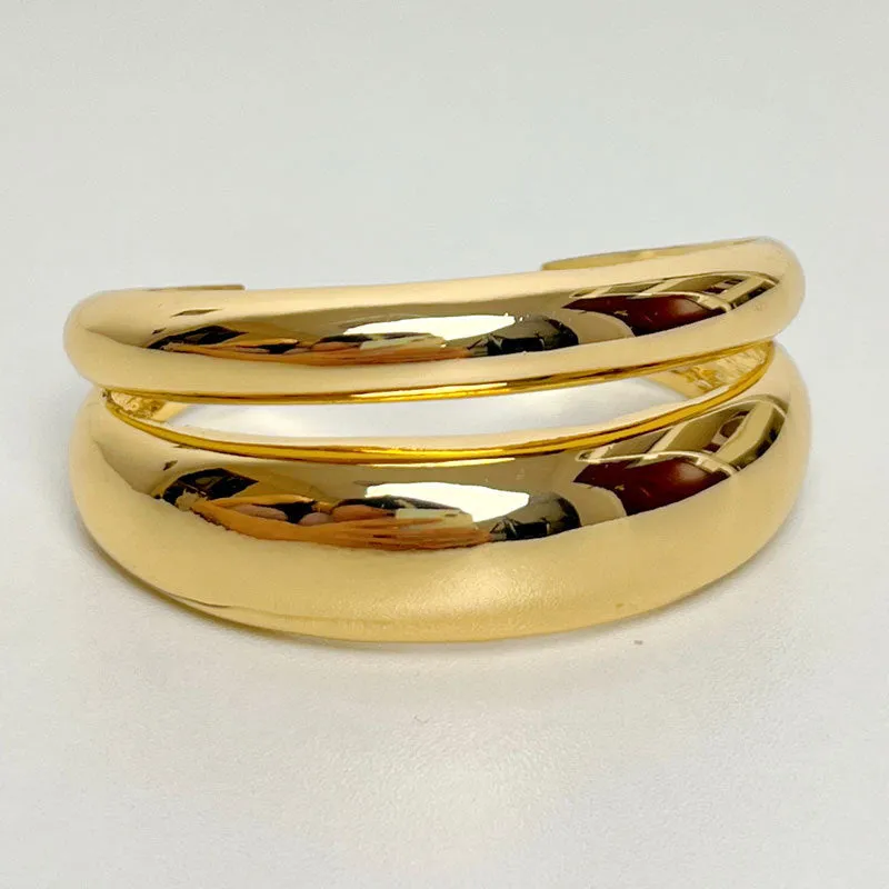 Wholesale Small irregular metal glossy open Bracelet cold style high-end light luxury personality wide version Bracelet