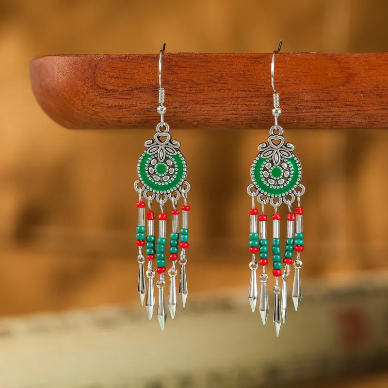 Wholesale Small Short Bohemian Vintage Round Bead Earrings