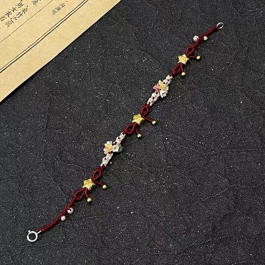 Wholesale Small star colorful flower handmade woven bracelet