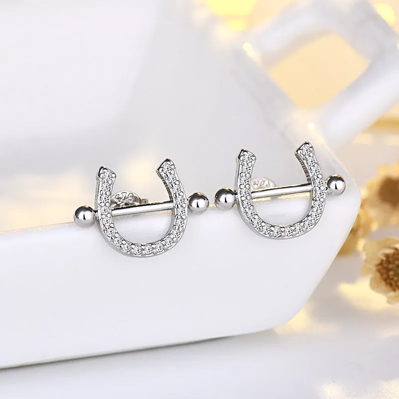 Wholesale Small U Shape Female Copper Earrings