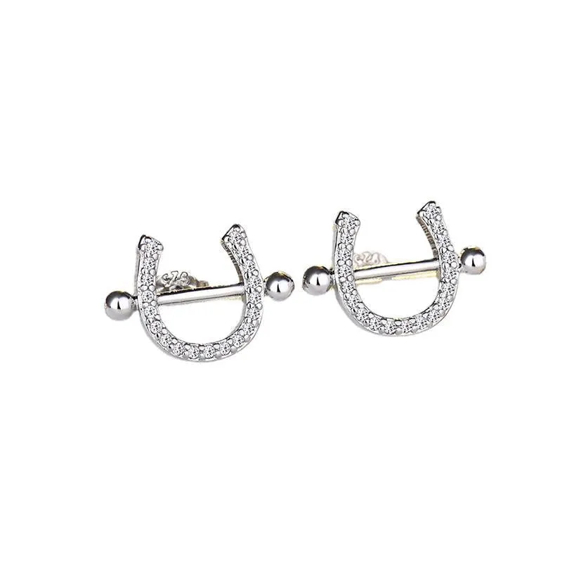Wholesale Small U Shape Female Copper Earrings