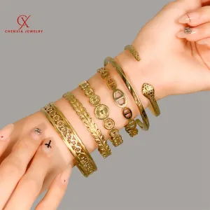 Wholesale Snake-shaped Titanium Steel Bracelet Personalized Opening Bracelet OLY Exclusive