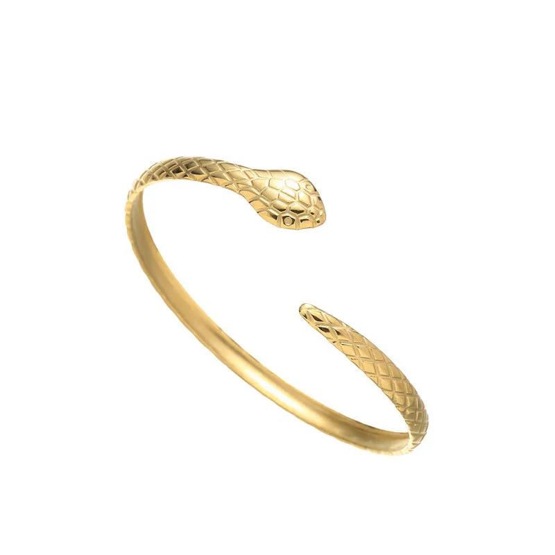 Wholesale Snake-shaped Titanium Steel Bracelet Personalized Opening Bracelet OLY Exclusive