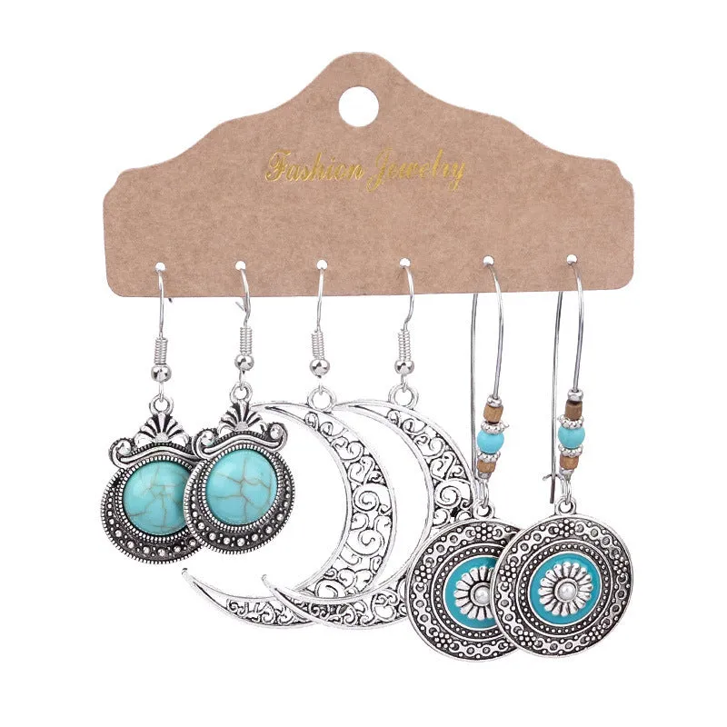 Wholesale Snowflake Tassel Love Wings Hollow Vintage Earrings