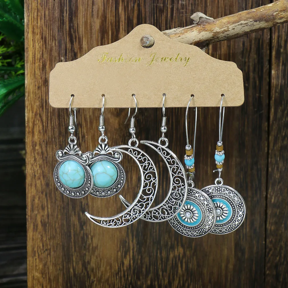 Wholesale Snowflake Tassel Love Wings Hollow Vintage Earrings