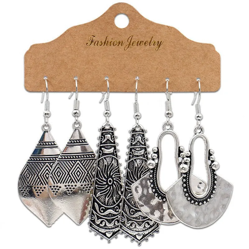 Wholesale Snowflake Tassel Love Wings Hollow Vintage Earrings