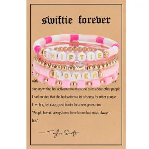 Wholesale Soft Clay Taylor Friendship Letter Beads Millet Beads Bracelet