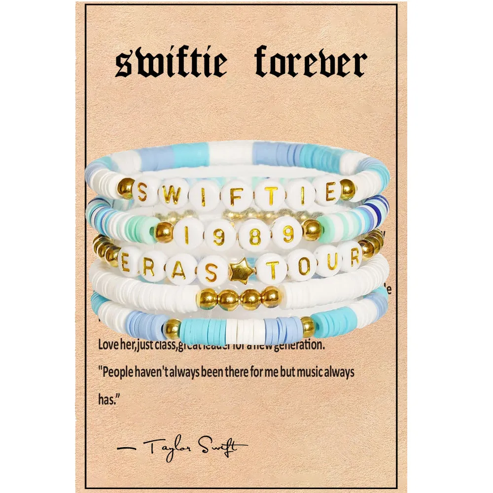 Wholesale Soft Clay Taylor Friendship Letter Beads Millet Beads Bracelet