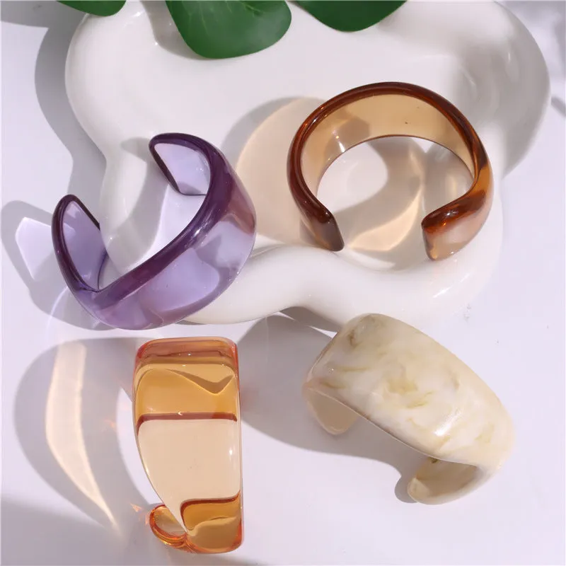 Wholesale Special-Shaped Color Acrylic Bracelet Irregular Geometric Transparent Resin Bracelet