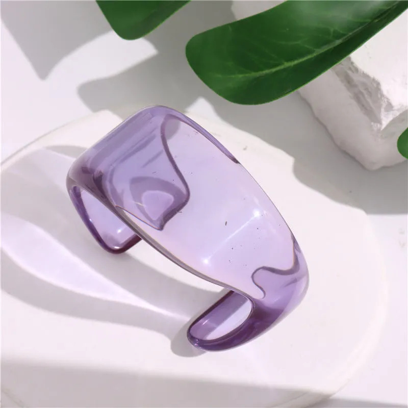 Wholesale Special-Shaped Color Acrylic Bracelet Irregular Geometric Transparent Resin Bracelet