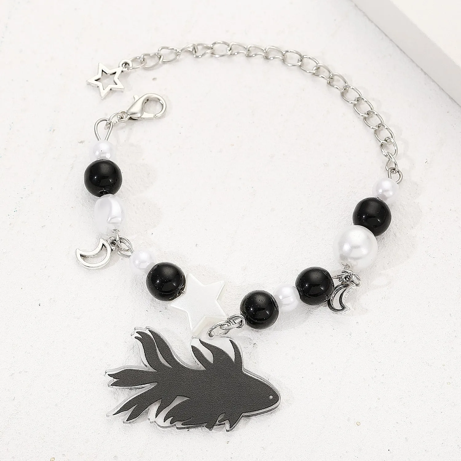 Wholesale Spice Punk Hollow Pentagram  Heart Bracelet