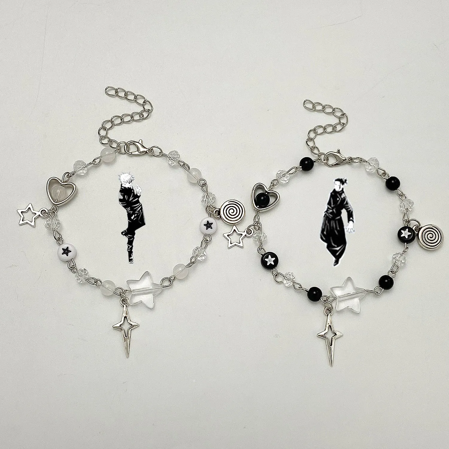 Wholesale Spice Punk Hollow Pentagram  Heart Bracelet