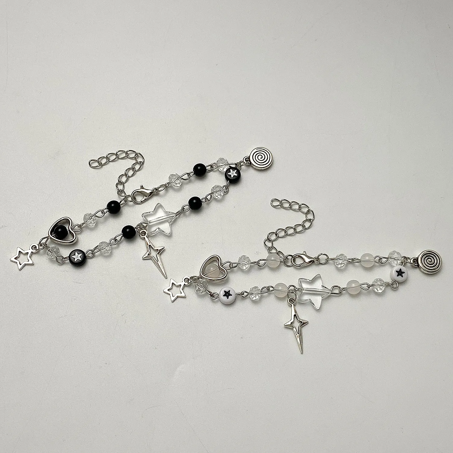 Wholesale Spice Punk Hollow Pentagram  Heart Bracelet