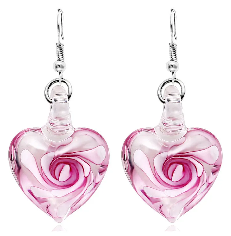 Wholesale Spiral Inner Flower Glazed Love Earrings