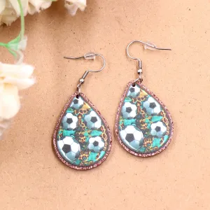 Wholesale Sports Football World Cup Cow Print Leopard Print Acrylic Earrings