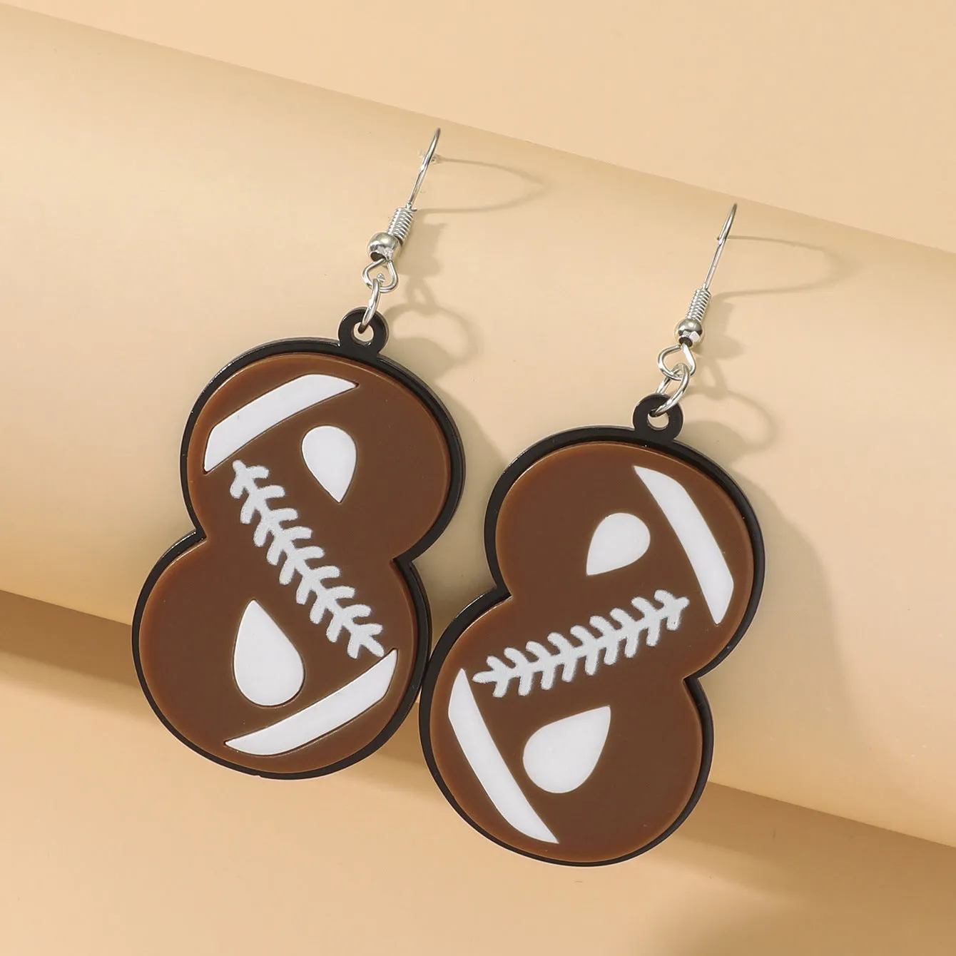 Wholesale Sports Rugby Acrylic Football Earrings
